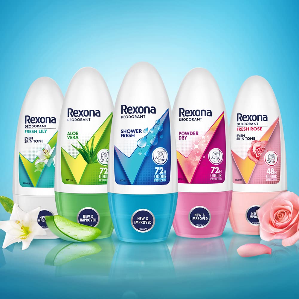 Rexona Aloe Vera, Shower Fresh, Powder Dry Underarm Roll On Deodorant Deodorant