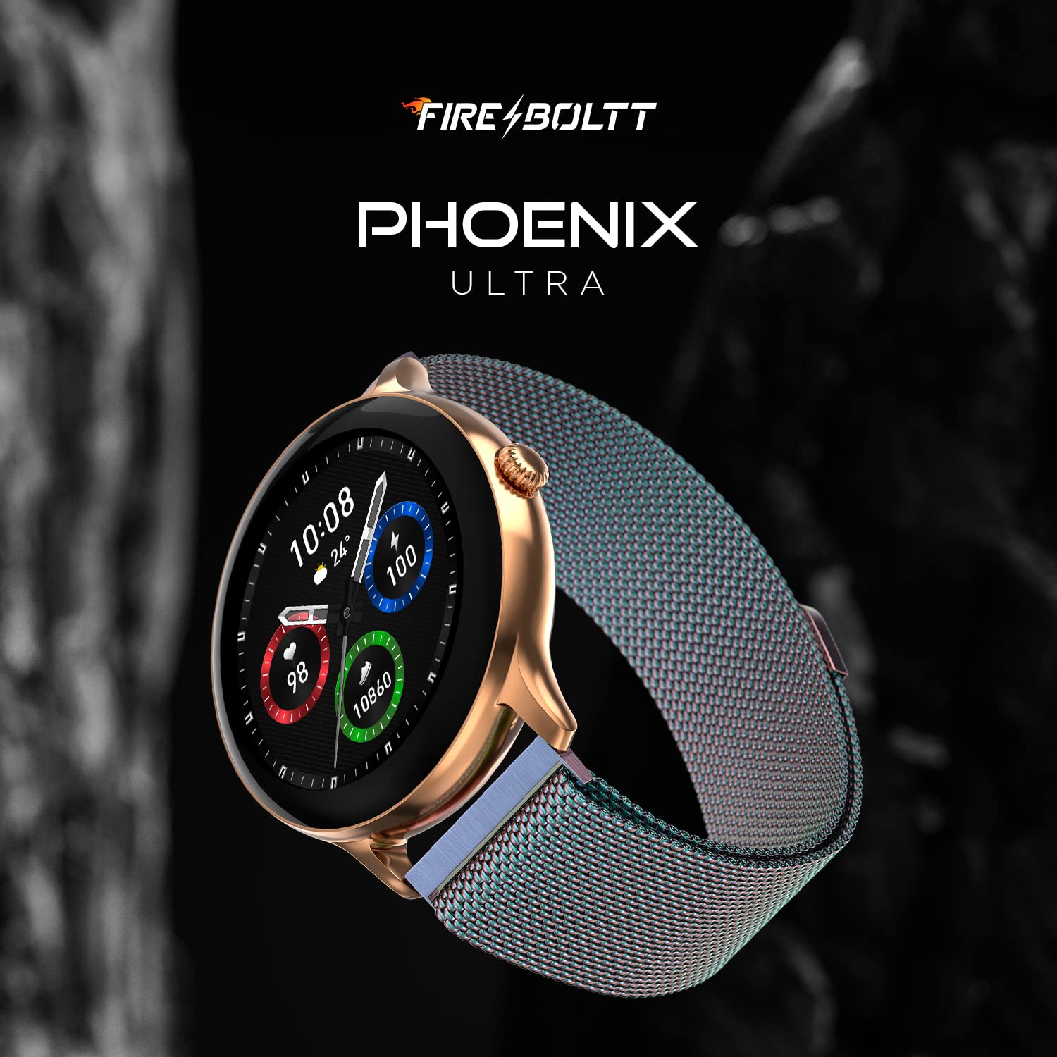 Fire-Boltt Talk 1.28"Bluetooth Calling with SpO2, Metal Body & Luxury Design Sma