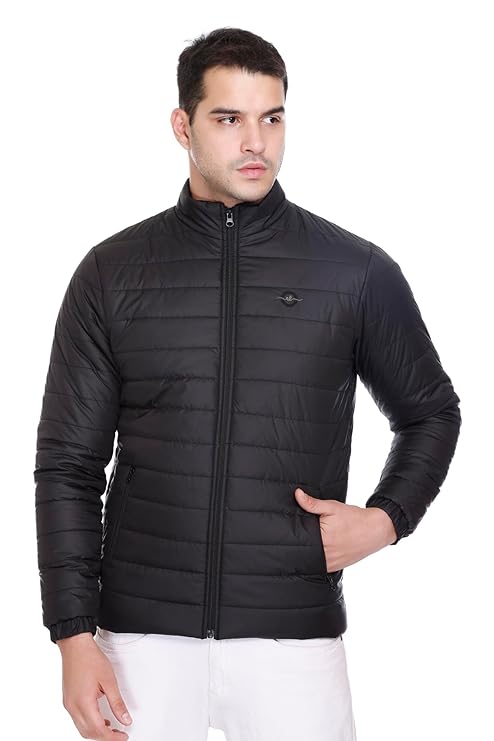 Men Solid Quilted Jacket
