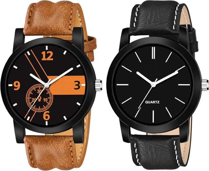 Analog Watch - For Men Combo Pack Of 2 New Arrival Black & Brown