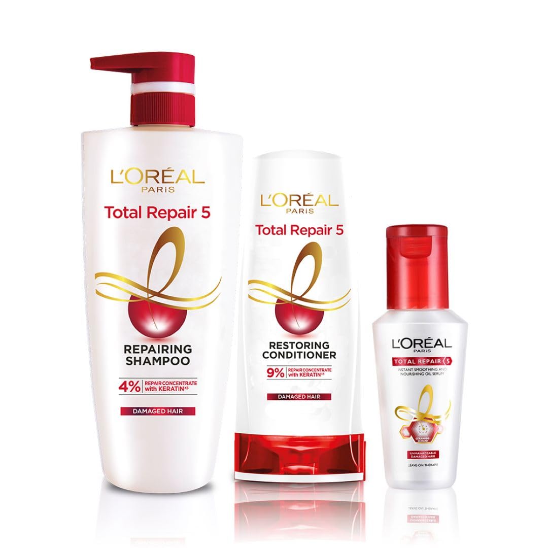 L'Oréal Paris Total Repair 5 Shampoo 650ml + Conditioner 180ml + Serum 40ml  (3