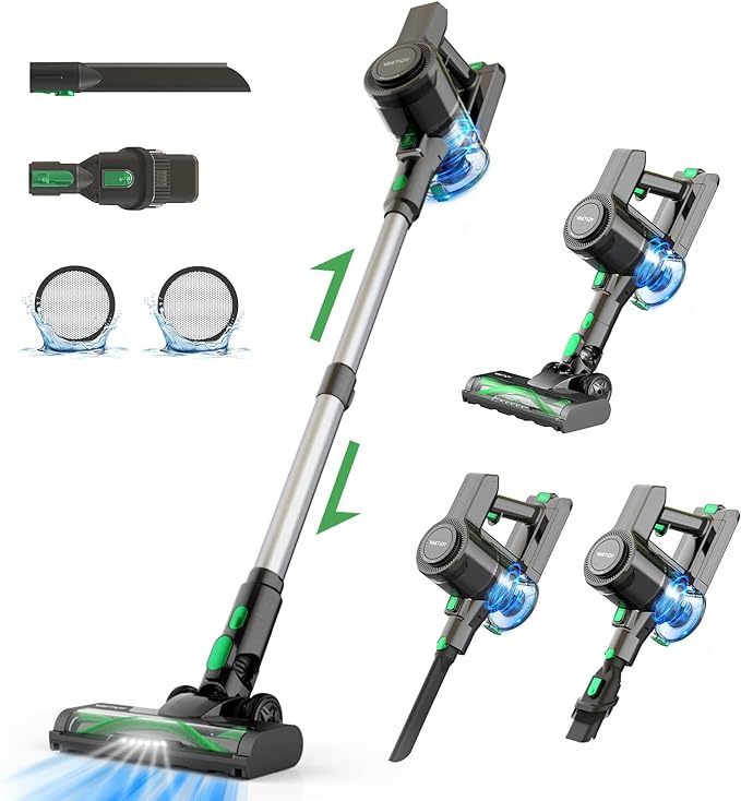 Vactidy V9 Cordless Vacuum Cleaner, Cordless Stick Vacuum with 250W Brushless Mo