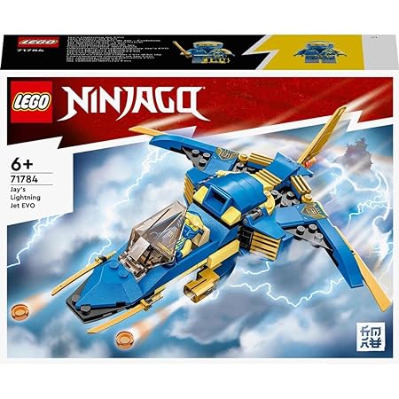 LEGO NINJAGO Jay's Lightning Jet EVO 71784 Building Toy Set (146 Pcs),Multicolor