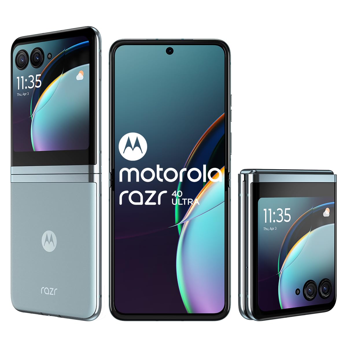 Motorola razr 40 Ultra (Glacier Blue, 8GB RAM, 256GB Storage) | 3.6" External AM