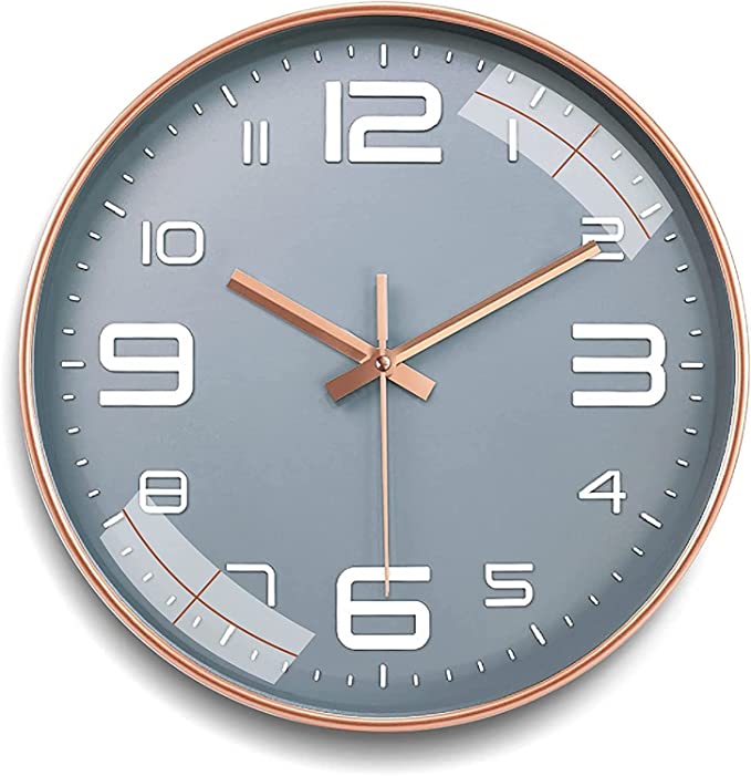 Rylan Wall Clock 12" Silent Quartz Decorative Latest Wall Clock Non-Ticking Clas