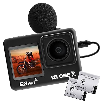 IZI New ONE+ 5K/30FPS 48MP Action Camera 6-Axis Gyro Stabilization,110ft Waterpr